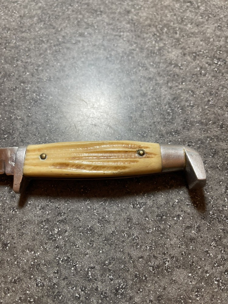VTG Queen Fixed Blade hunting Knife W/Sheath Bone Handle