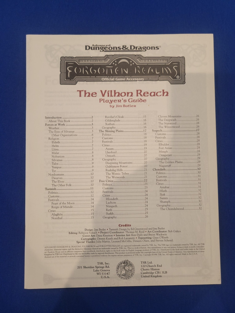 AD&D The Vilhon Reach - Forgotten Realms (Module Only)