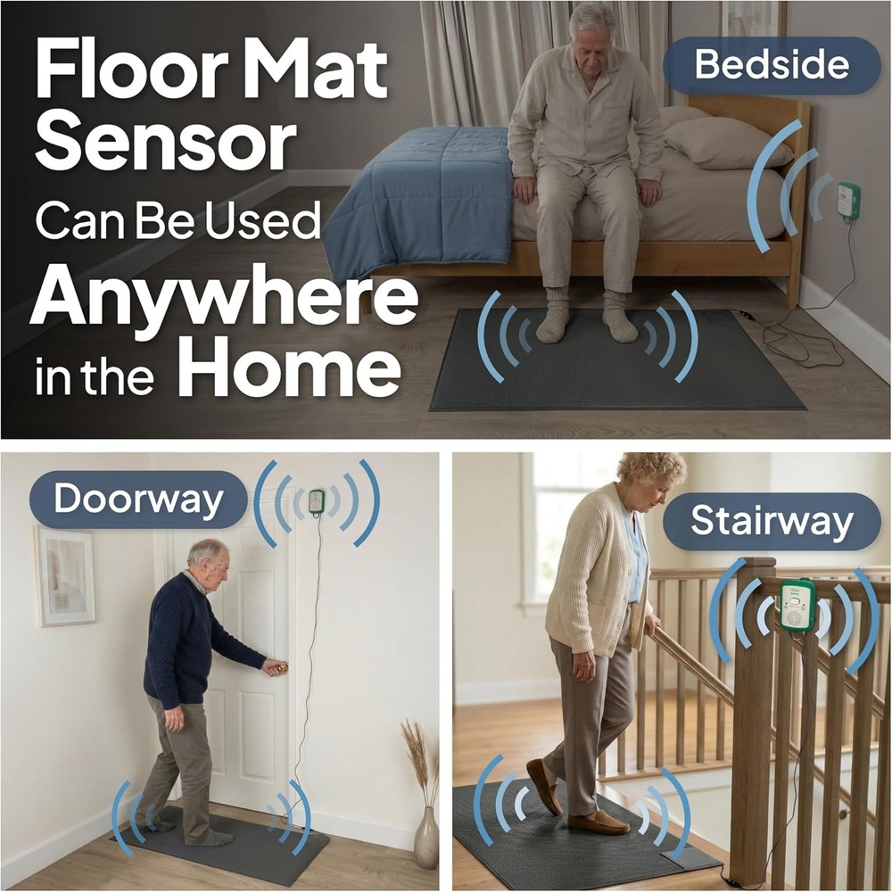 Floor Mat Exit Alarm for Seniors Fall Prevention Bed Exit Alert System