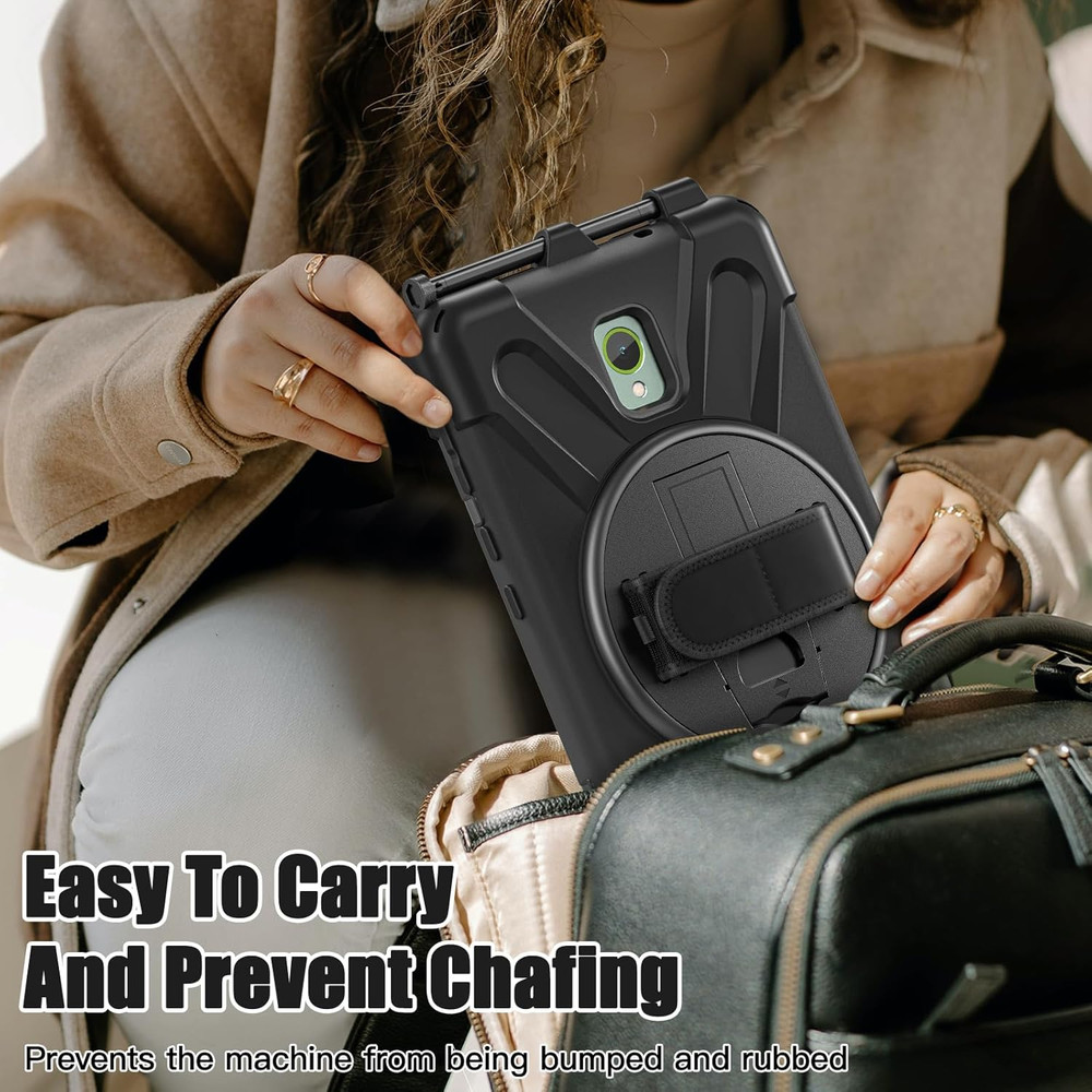 Samsung Galaxy Tab Active5/Active 3 8.0 Case, with 360 Stand, Handle Hand Strap