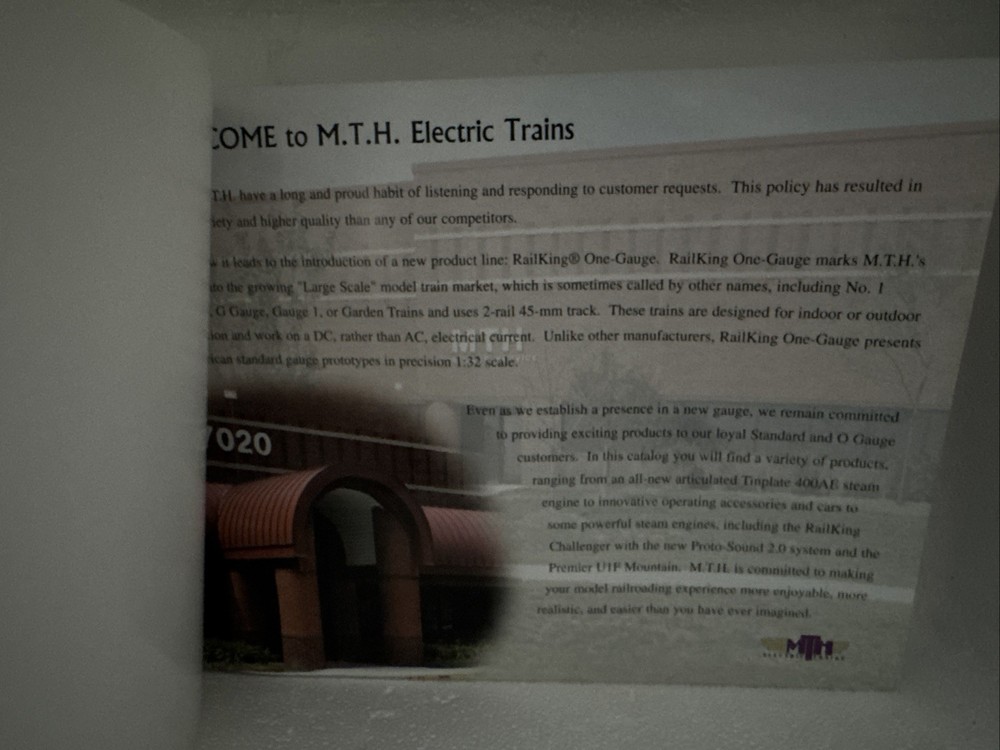 MTH ELEVTRIC TRAINS 2001 Volume 2 Catalog in Excellent Condition