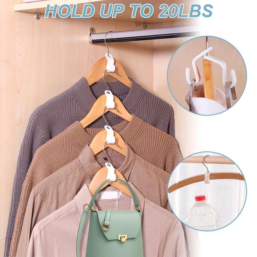 50 PCS Space Saving Hanger - Clothes Connector Hooks, Stacking Space Saver, P...