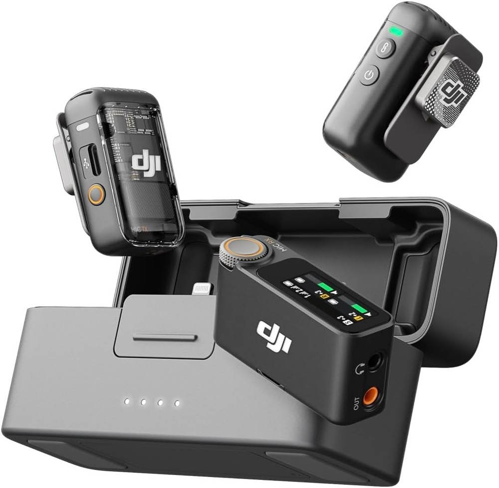 DJI Mic 2 (2TX+1RX+Charging Case)Wireless Microphone Fit iPhone/Android/Camera