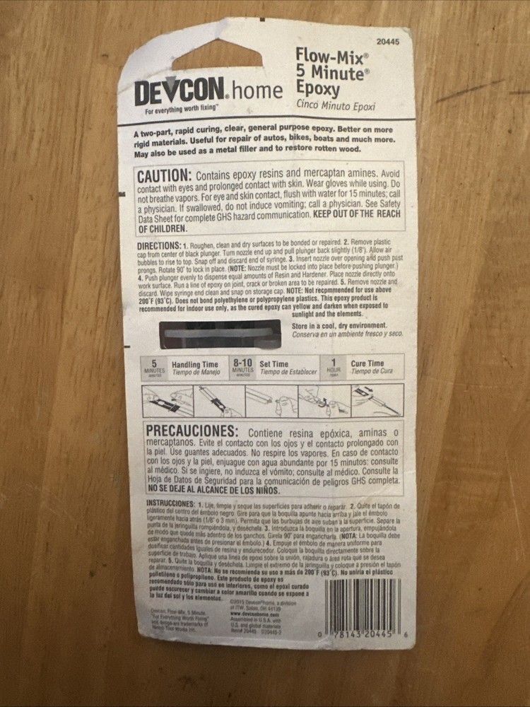 (4) Devcon Flow-Mix 0.5 Oz. Heavy-Duty High-Quality Performance 5 Minute Epoxy.