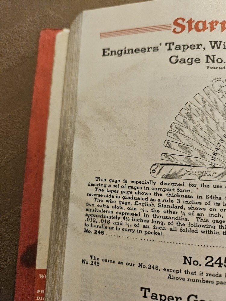 Starrett 1938 Tool Catalog #26 Machinists Tools Precision Book