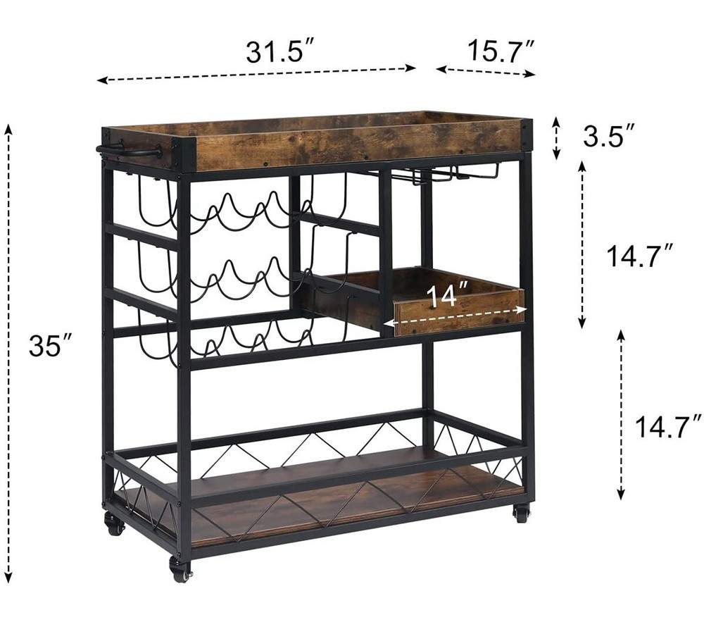 bar cart on wheels
