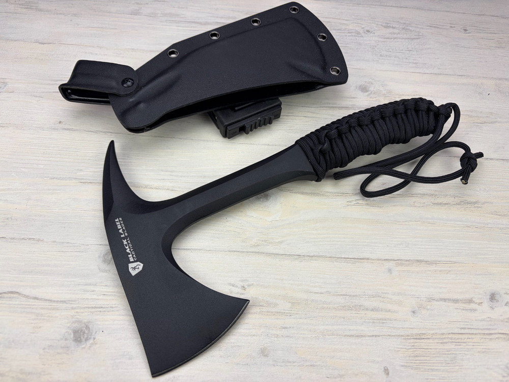 Browning Shock N Awe Tomahawk Axe - Black Cord Wrapped Handle + Polymer Sheath