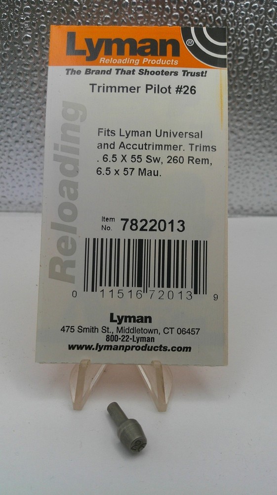 Lyman Case Trimmer Pilot 26 Caliber/6.5mm