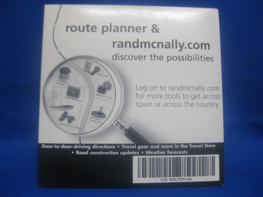 2001 Rand McNally Route Planner Trip Planning Software CD