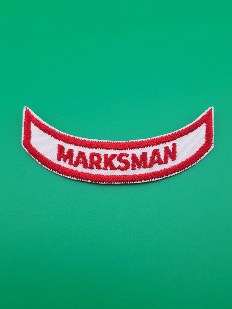NRA Marksman Red & White Rocker Patch