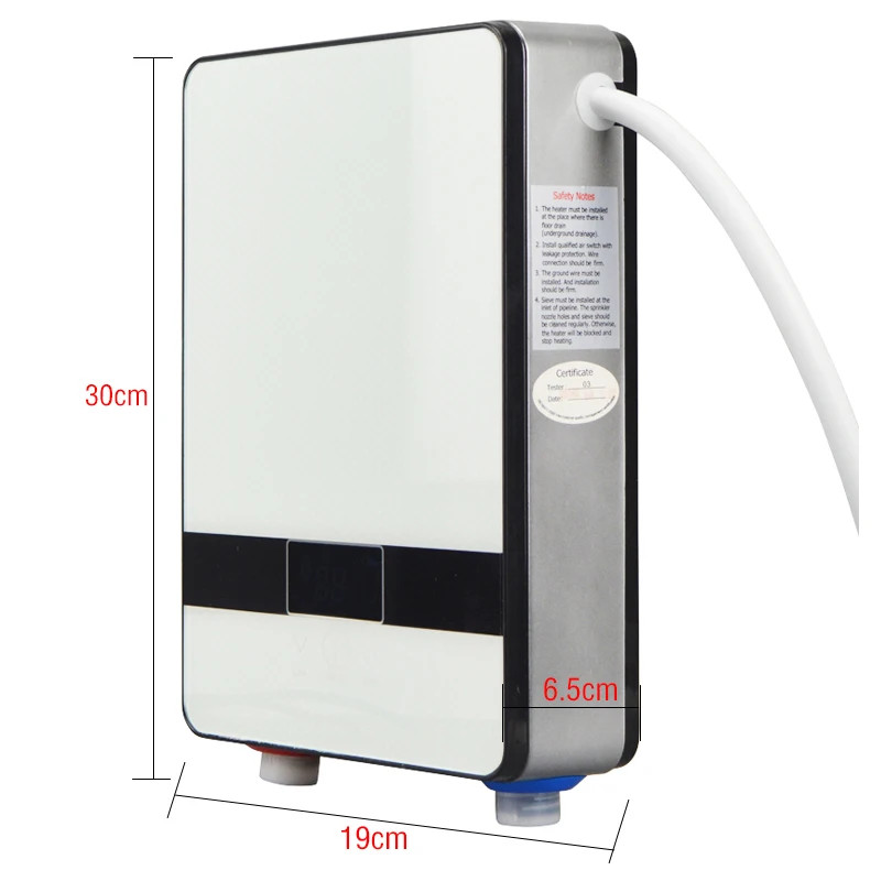 Instant Electric Water Heater 6500W 220V Thermostat Flow Heater Bathroom Heating