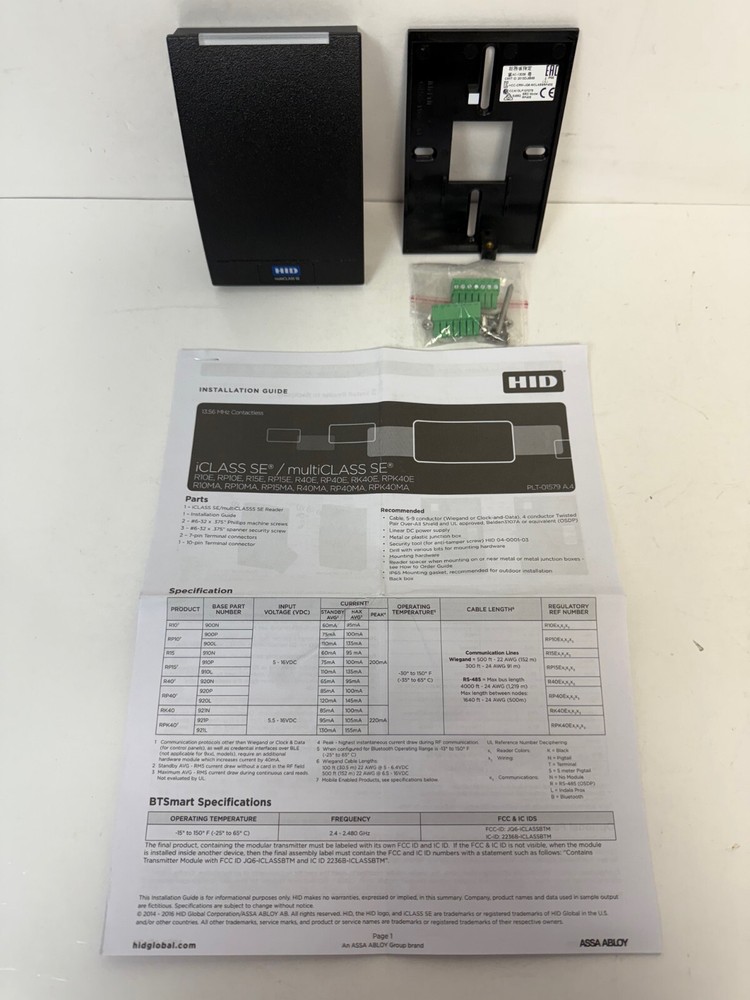 HID 920PTNTEK00000 MULTICLASS SE RP40 WALL SWITCH READER  NEW OPEN BOX