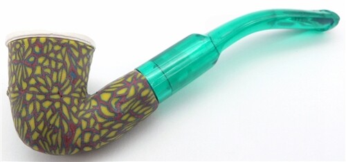 Olive Green Fimo Meerschaum Pipe
