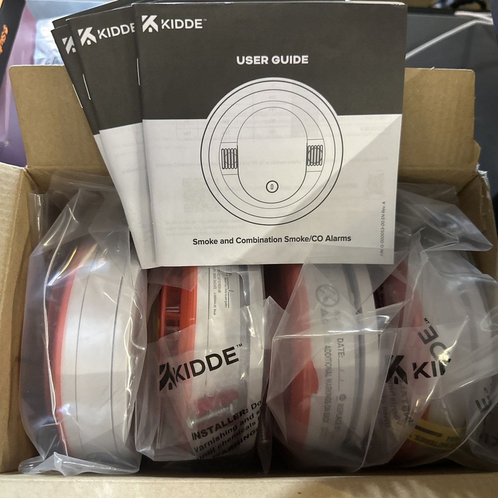 Smoke & Carbon Monoxide Detector, Kidde, 4 pack, Battery Powered