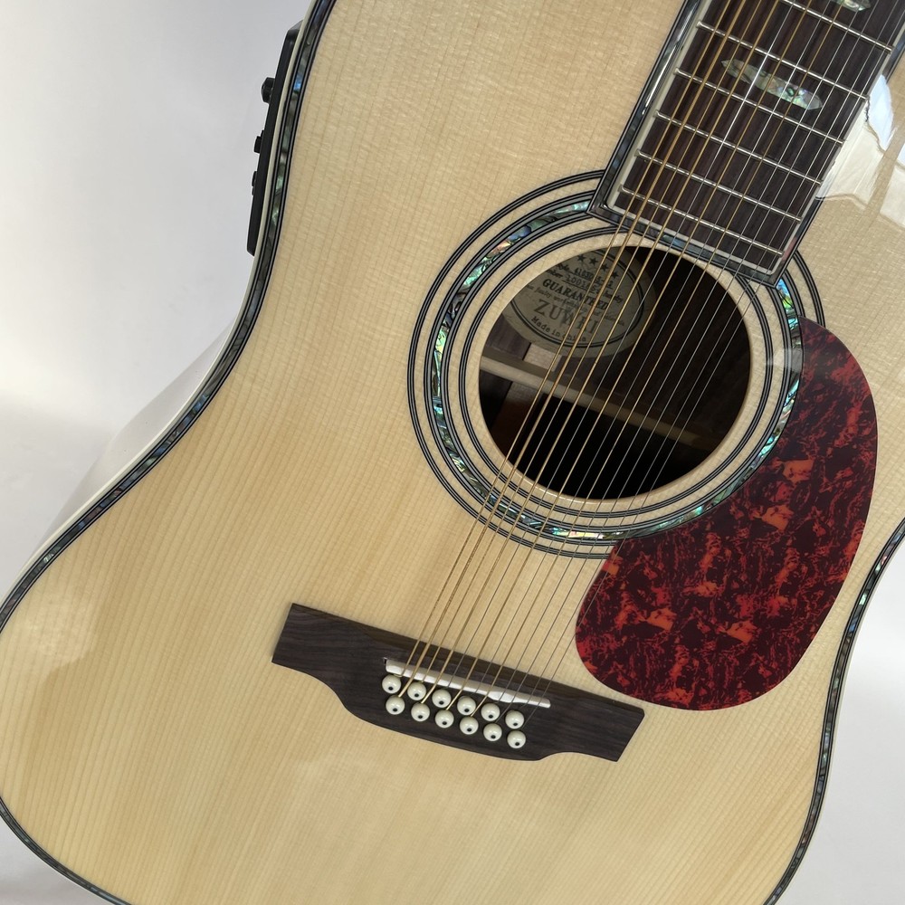 Handmade ZUWEI D45 12 String Acoustic Electric Guitar Solid Spruce Top