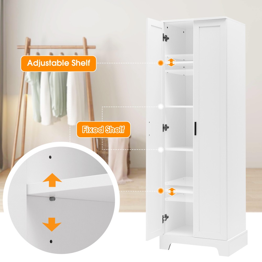 Storage Cabinet W Two Doors Adjustable Shelf