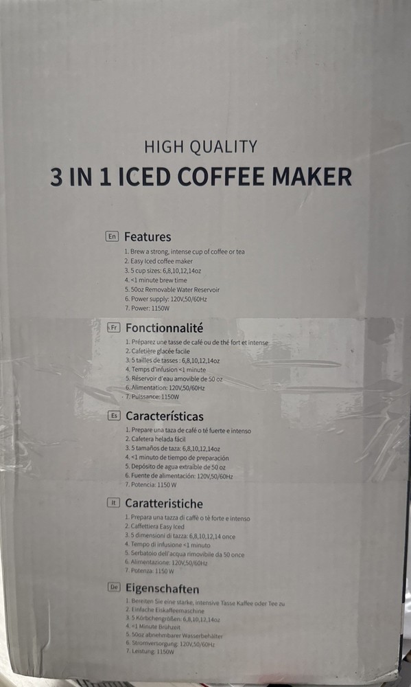 3-in-1 Iced Coffee Maker K-Cup Compatible, Ground Function, Cold Brew