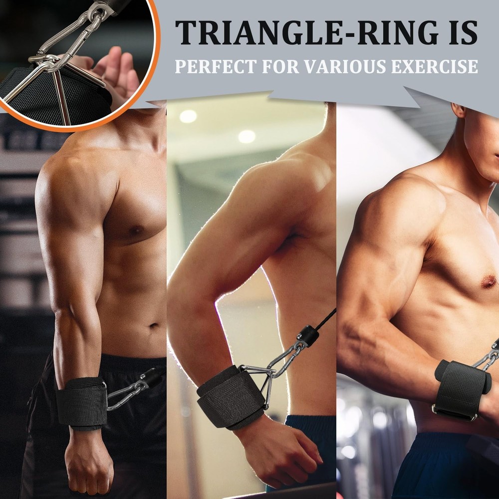 2Pack Wrist Cuffs for Cable Machine Adjustable Neoprene Padding One Size Fit ...