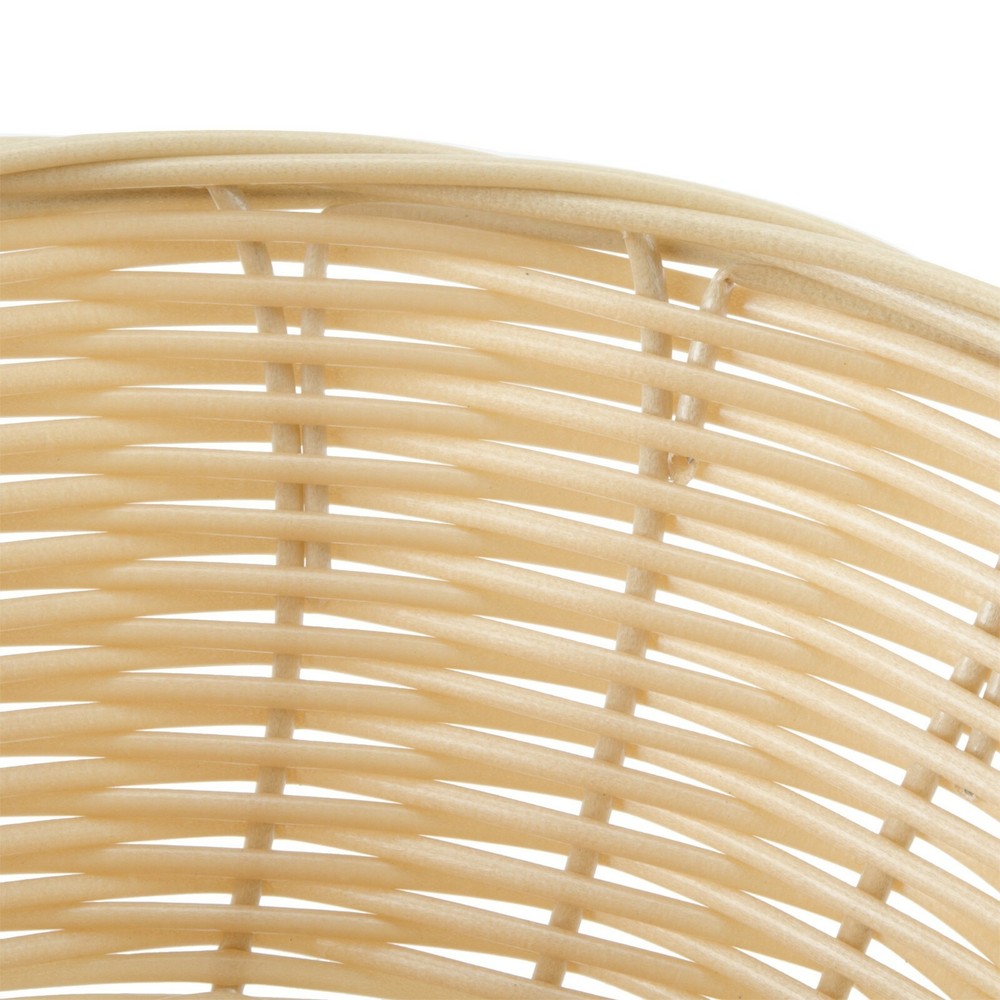 (12-BASKETS) FOOD BASKET 8" RATTAN ROUND PLASTIC CODED FOR DURABILITY