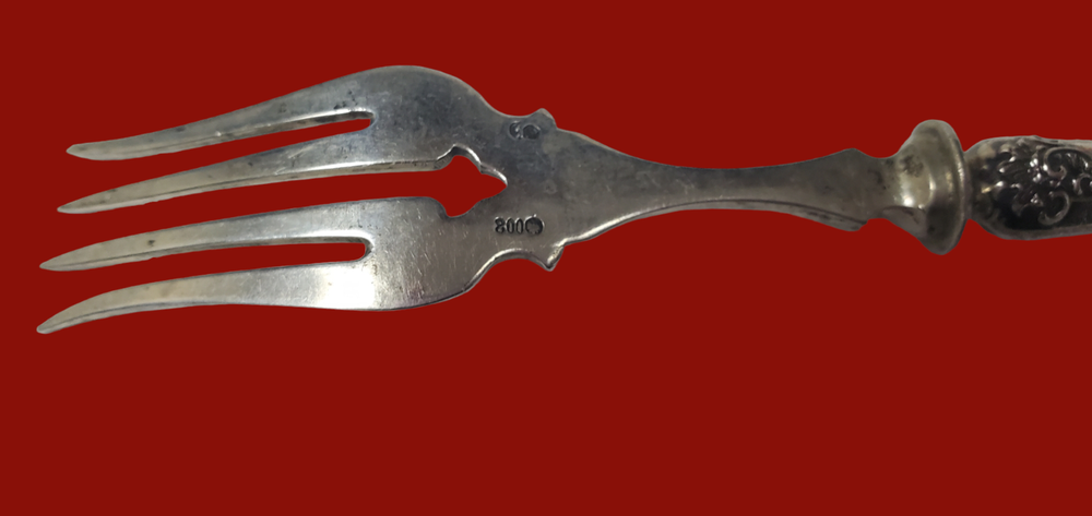 German 800 Silver Hollow Handle Fish Fork 13278