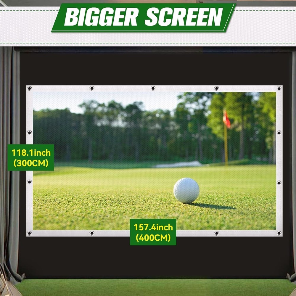 Golf Simulator Impact Screen: 7Mm Thickened Golf Impact Screen for Indoor/Home/G