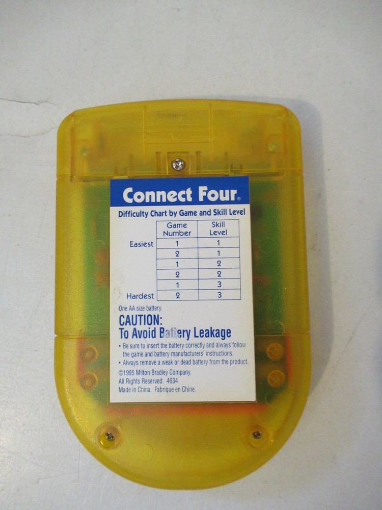 Electronic Hand Held Connect Four TESTED works great CLEAR
