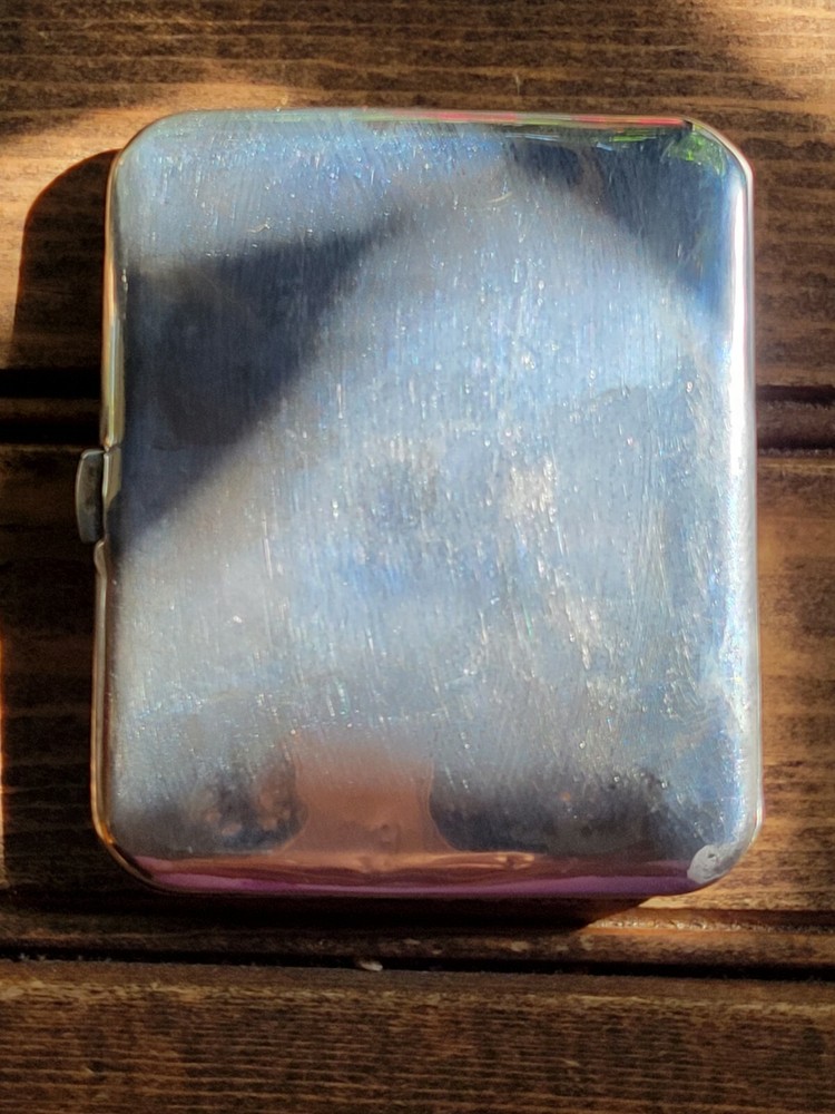 VTG Siam Thailand Solid Sterling Silver & Niello Dancer Etch Cigarette Case