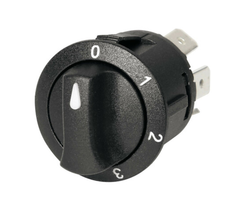ROTARY SWITCH 12/24V 10A 4 POSITIONS LED