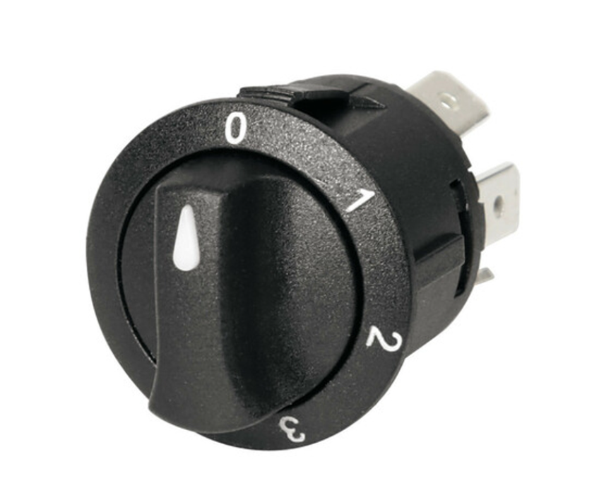 ROTARY SWITCH 12/24V 10A 4 POSITIONS LED