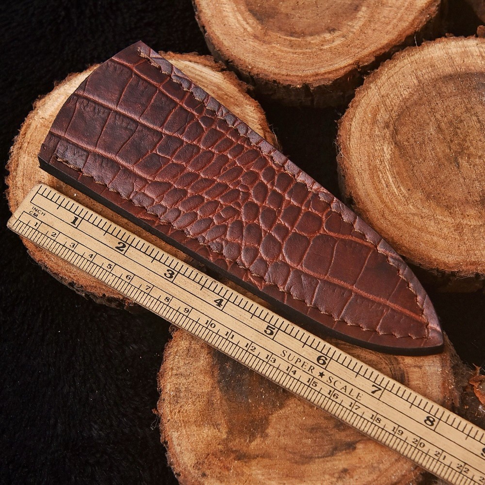 Custom Handmade Fix Double Edge Dagger Blade Leather Sheath Back Clip - Boot