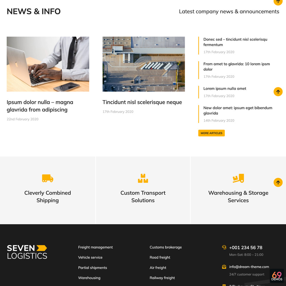 Logistics Service Website Design with Free VPS Web Hosting and Installation