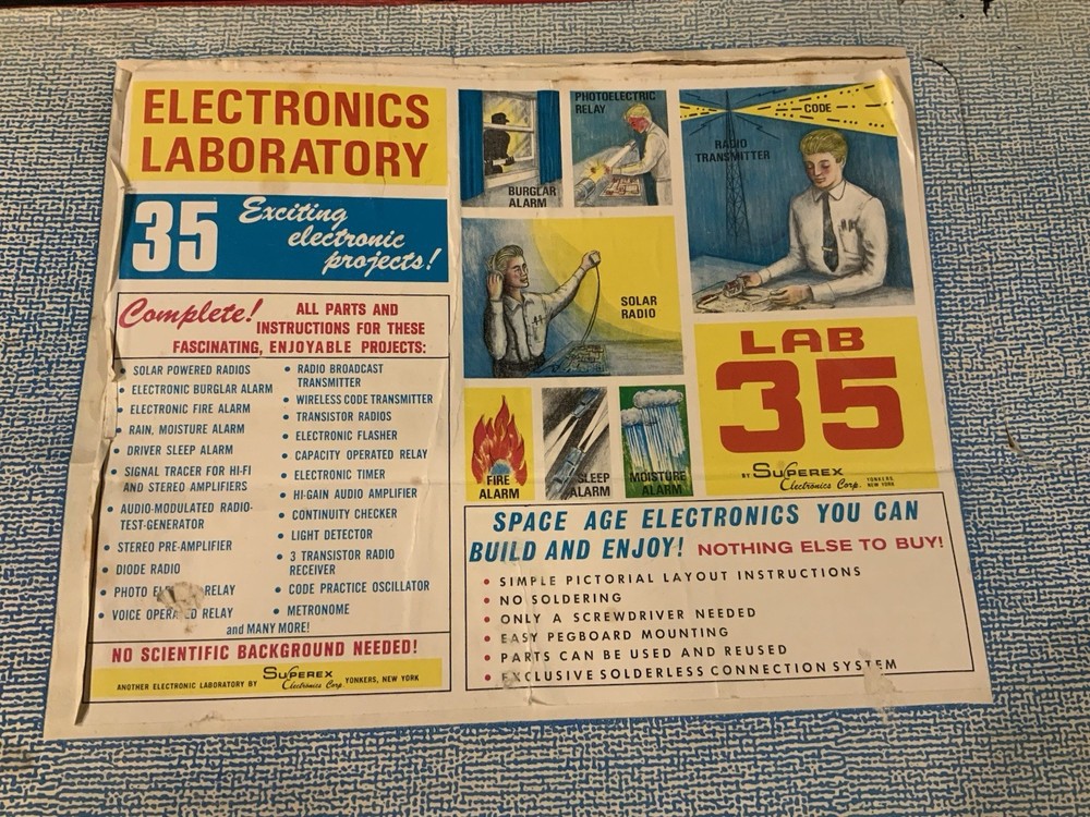 Vintage Superex Electronics Laboratory 35 Exciting Electronic Projects! RARE SEE