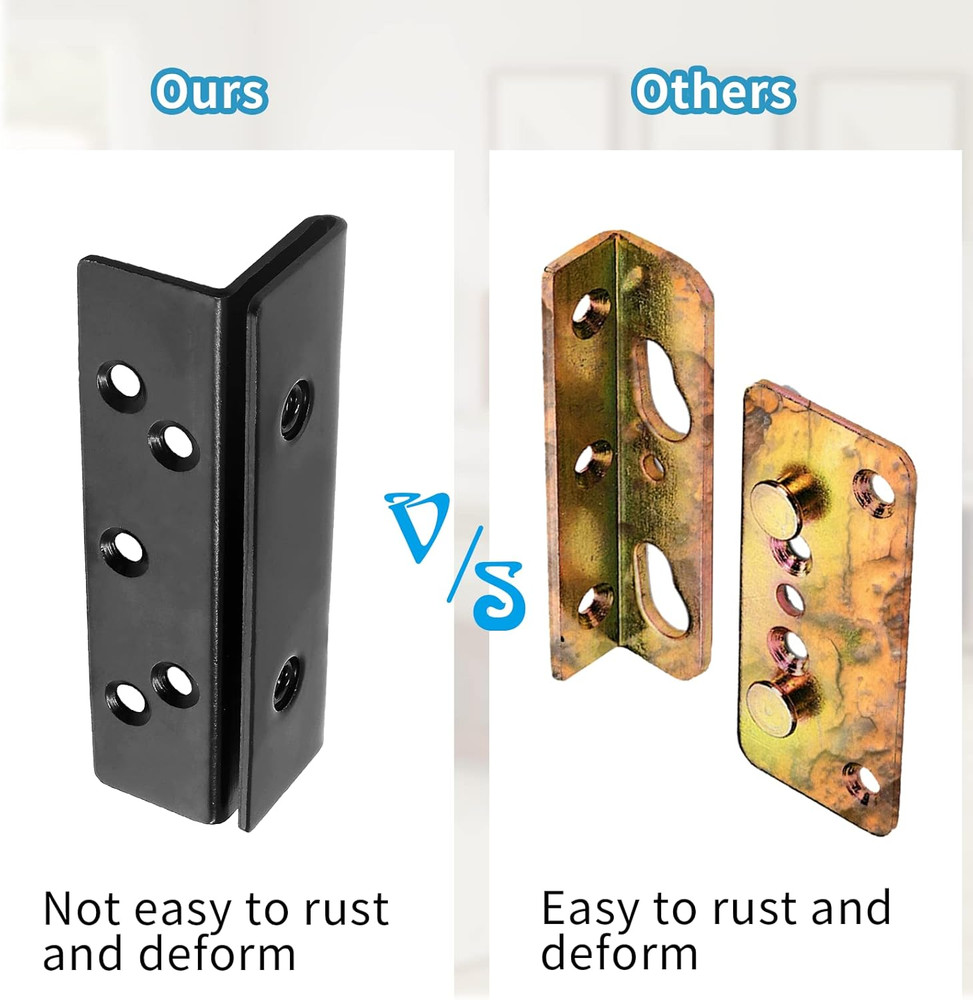 2 Pcs Frame Post Double Hook Bracket, Heavy Duty Hardware Plate Attachment Bra