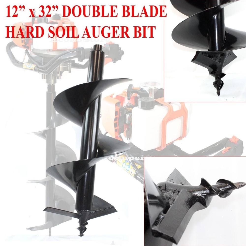 Earth Post Hole Ice Drill Digger Auger Bits Bit 4, 6, 8, 10, 12" @ 32" or 39