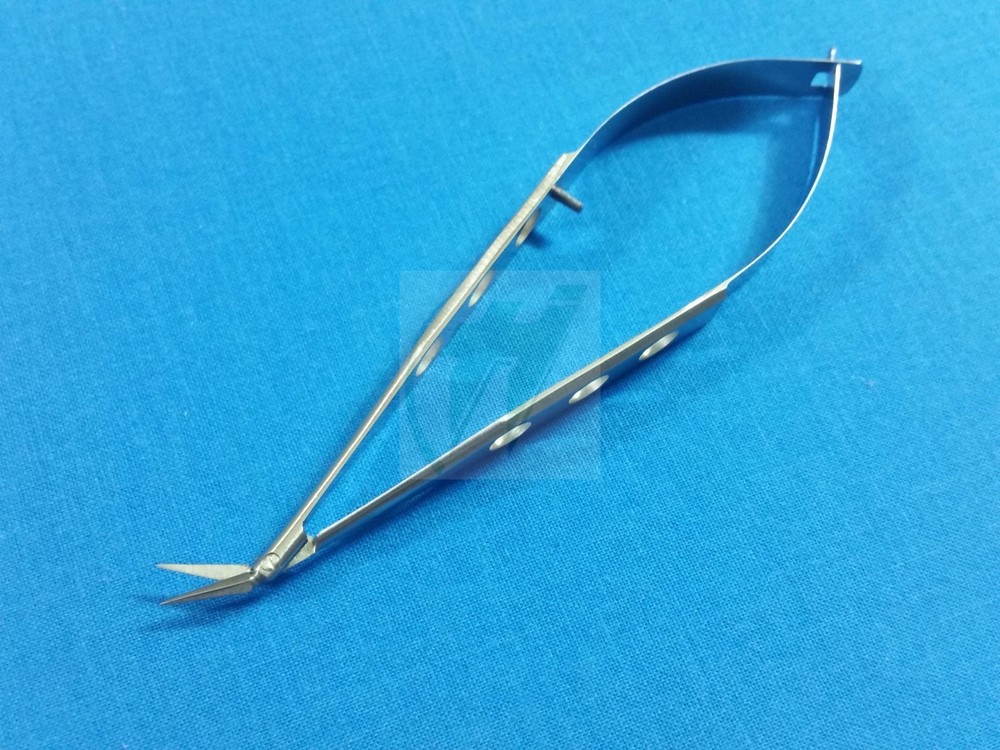 PREMIUM QUALITY PACIVATED VANNAS MICRO SURGICAL SCISSORS 4.5" ANGLED SIDEWAYS