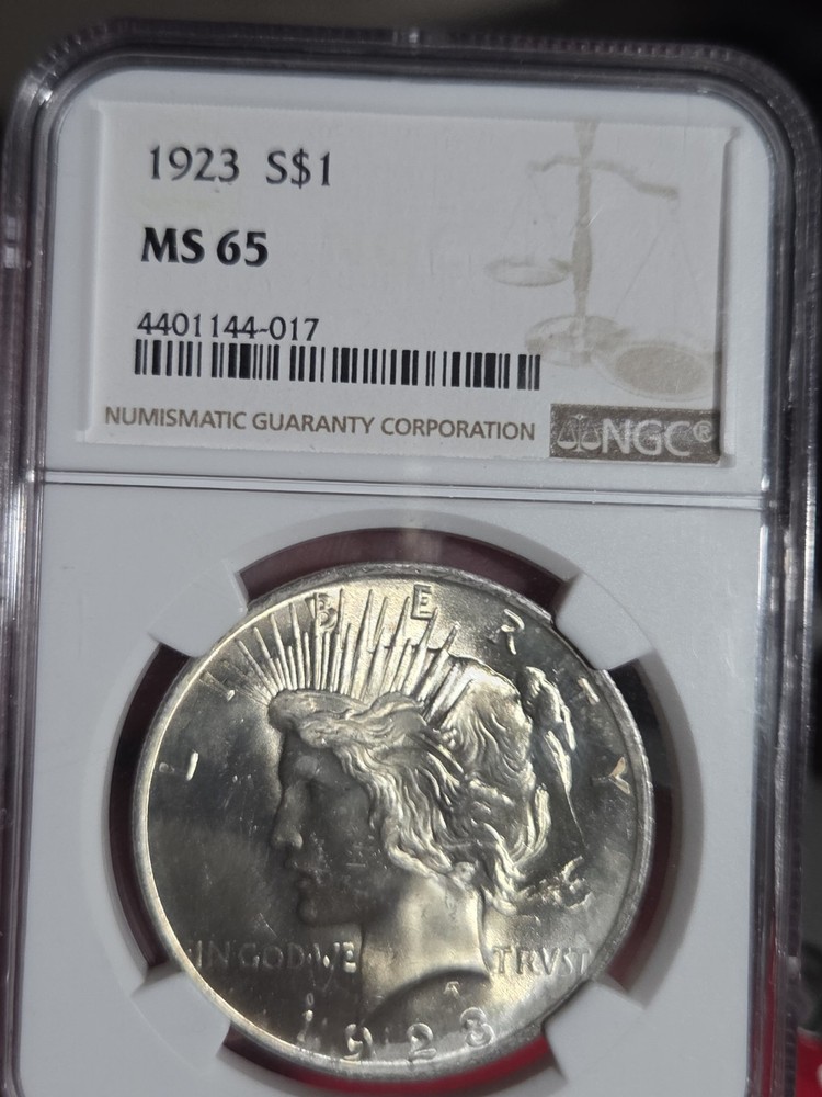 1923 $1 Peace Dollar NGC MS65 (3 Coin Lot)