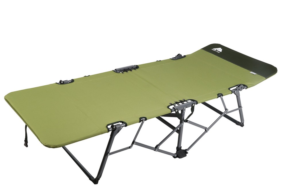 Folding Camping Cot Heavy Duty Adult Sleeping Cots Adjustable Backrest 250 lbs