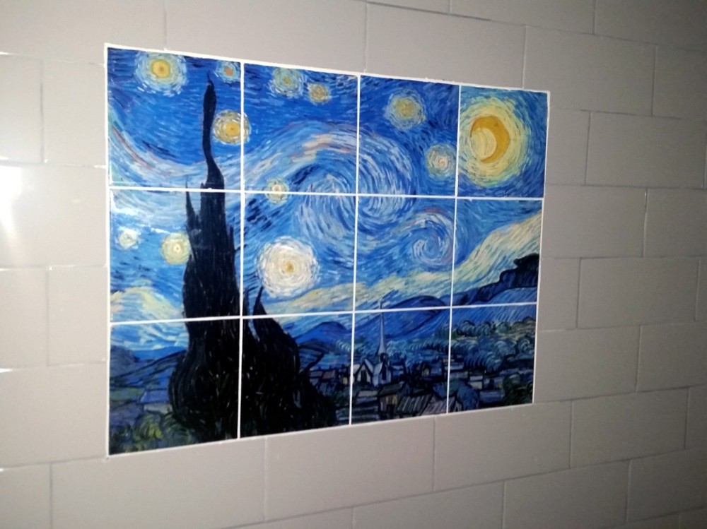 Art Vincent van Gogh Starry Night Ceramic Mural Backsplash Bath Tile #2186