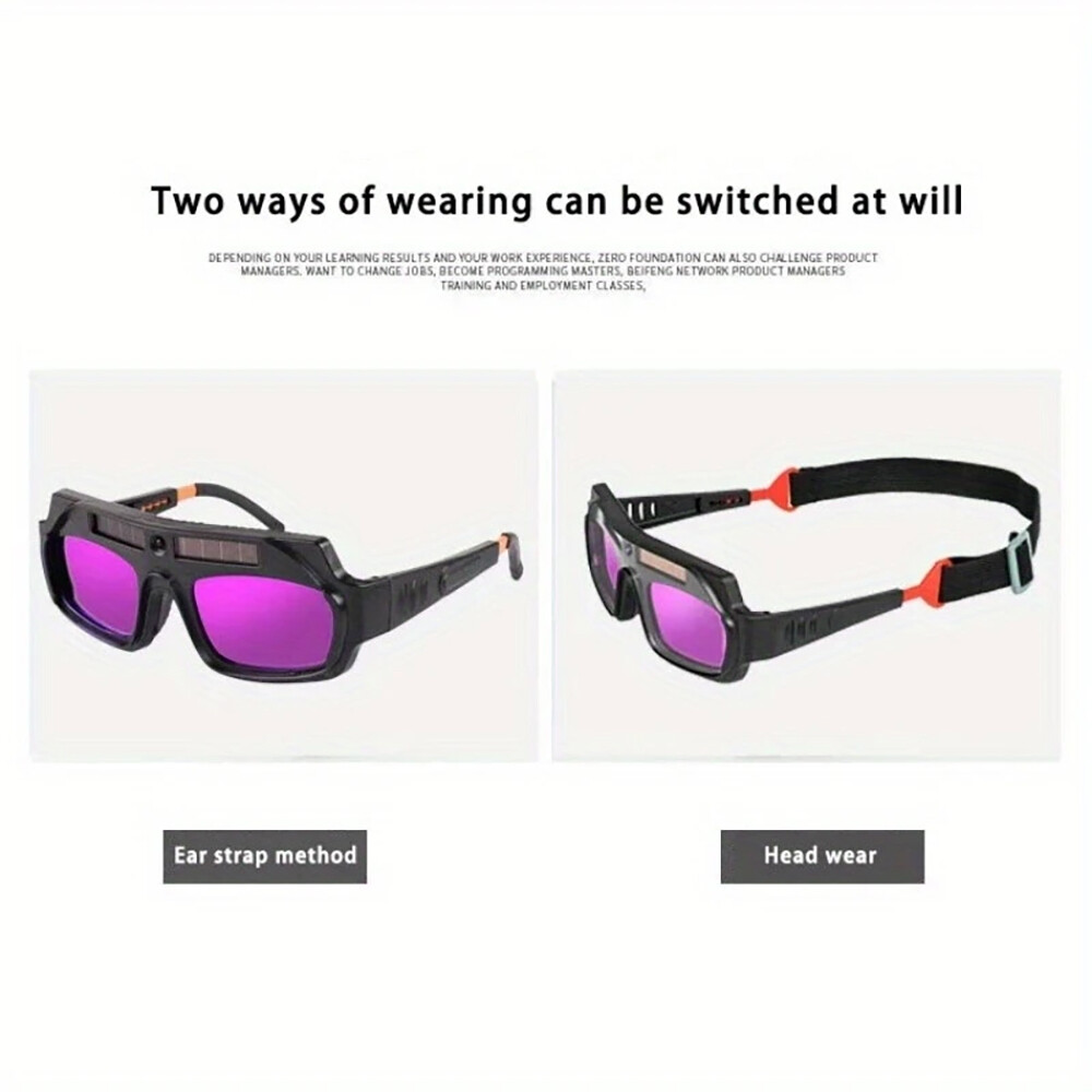 2× Automatic Welding Glasses Solar Powered Auto Darkening Mask Helmet Eye Goggle