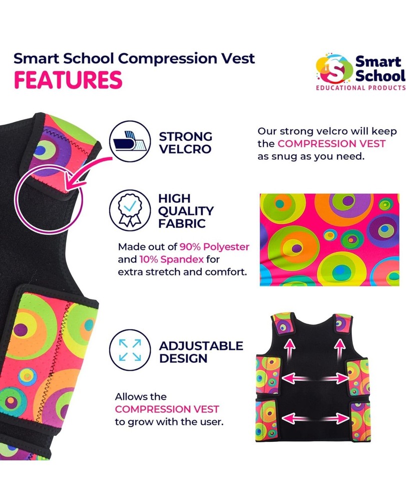 Sensory Compression Vest For Kids Light Pressure Comfort Large