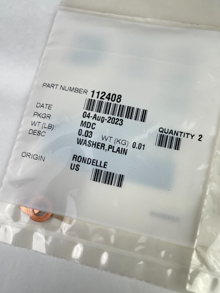 QTY: 4 - Genuine Cummins 112408 Plain Flat Washers 1/4"