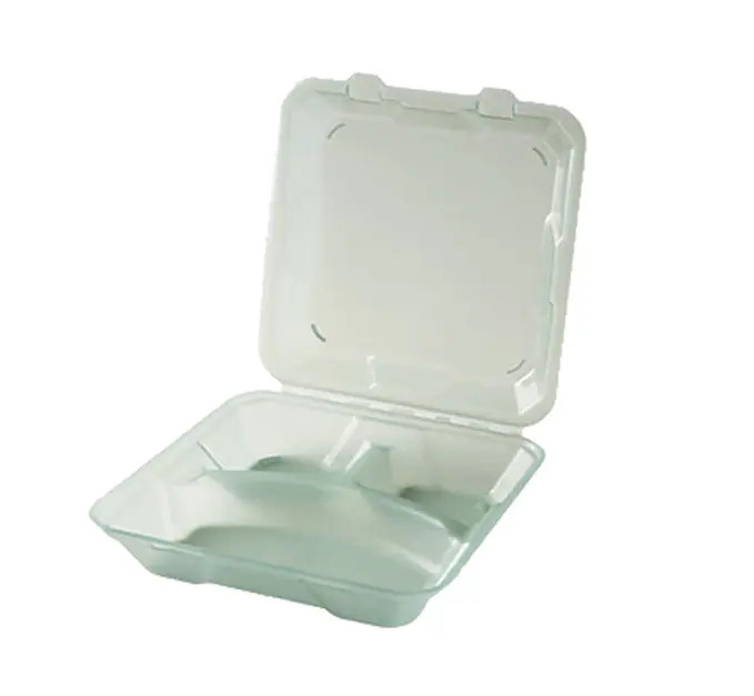 GET EC-12-1-JA Eco-Takeout's 9"x9" 3 Comp Reusable Container - Jade
