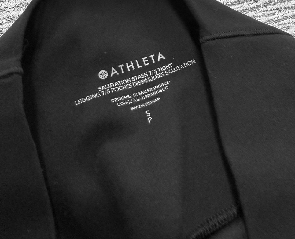 Athleta Salutation Stash High Rise 7/8 Legging size Small Black