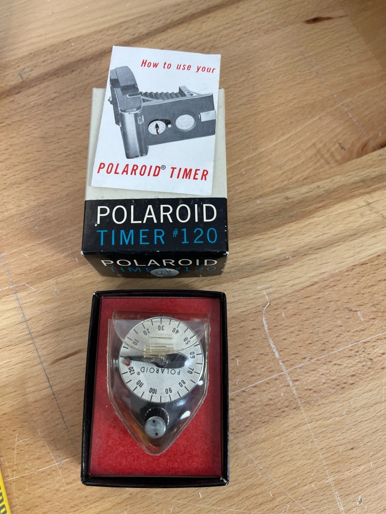 Polaroid Land Camera Automatic 100 Complete Kit w/ Flash, Bulbs, Timer, Case Vtg