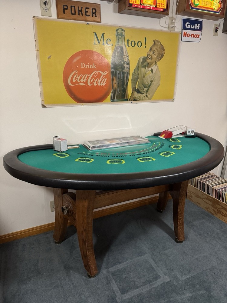 Custom Vegas Blackjack Table With 7 Chairs