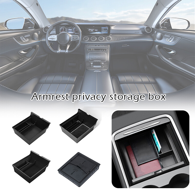 Car Storage Box Center Armrest Box Cup Holder Console Hidden Organizer Accessory