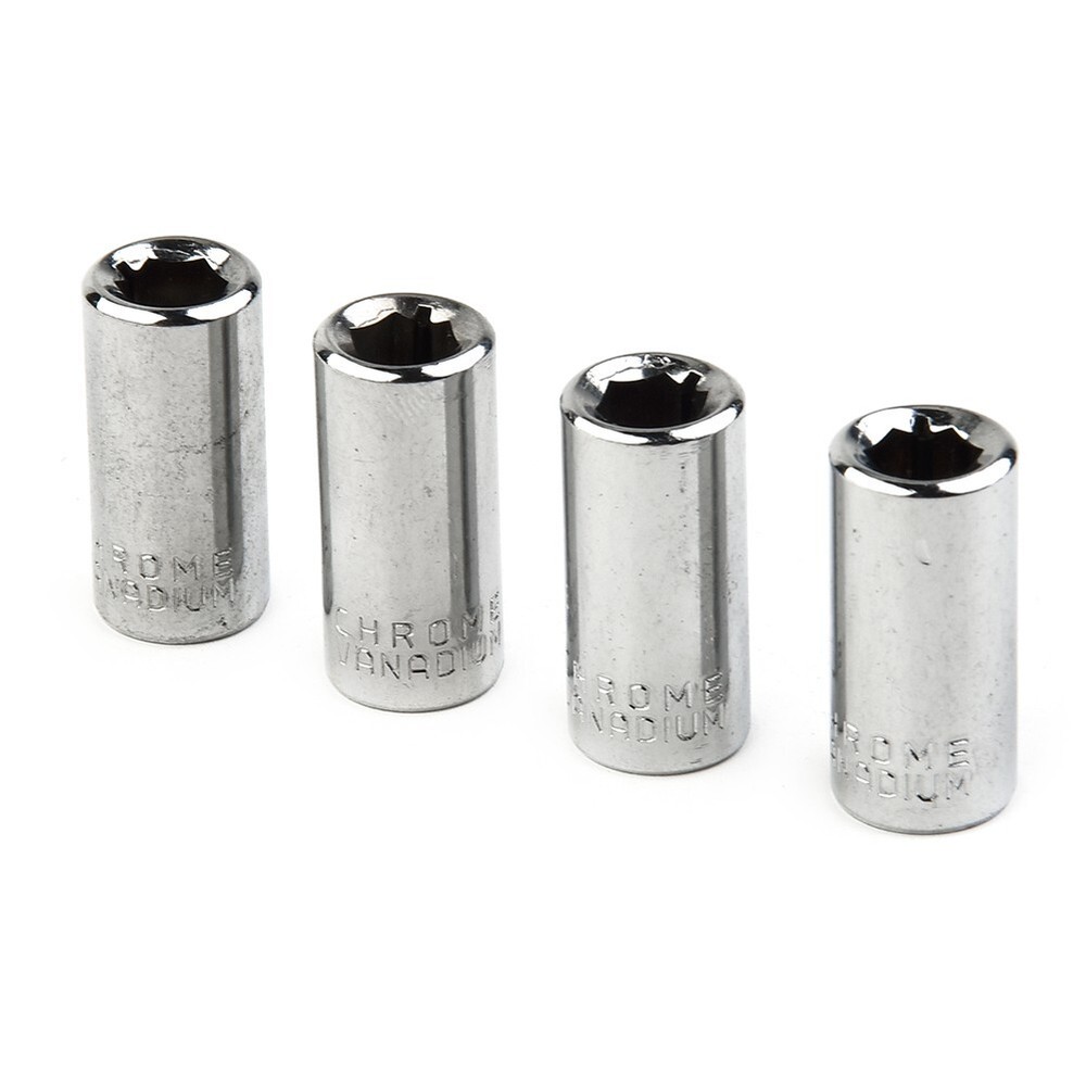 4PCS 1/4" Square Drive To 1/4" Hex Socket Bits Converter Screwdriver Bit Adapter