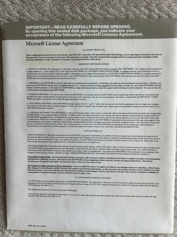 Microsoft Word 4.00 AE for Apple Macintosh Systems