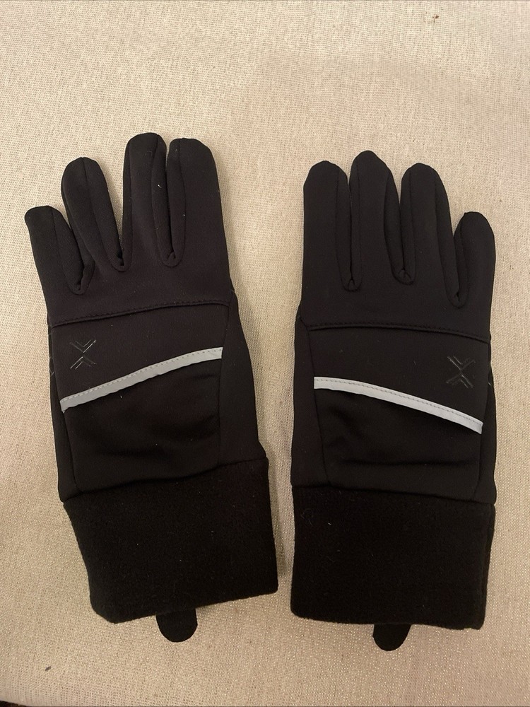 Xersion Cotton Touch Screen Workable Black Gloves Fits Small & Medium Hands