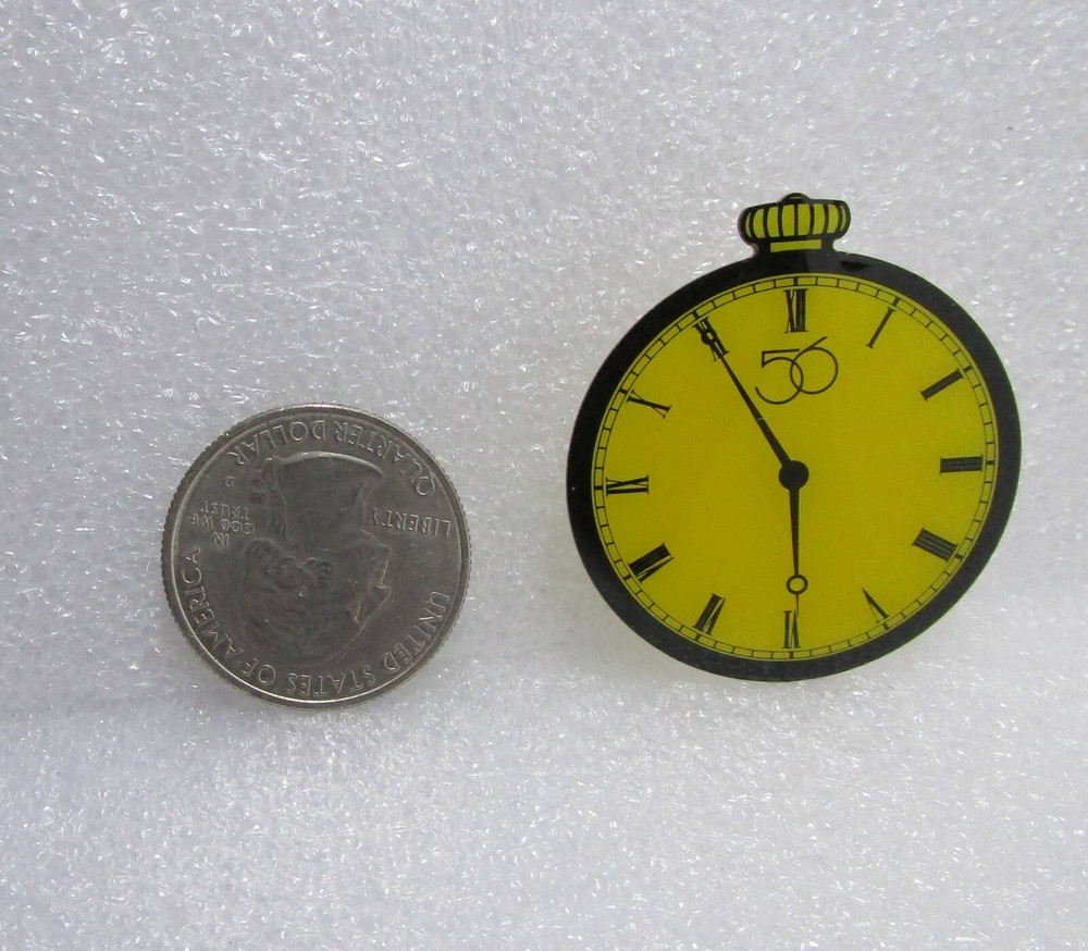 Department 56 Yellow Watch Clock Pin